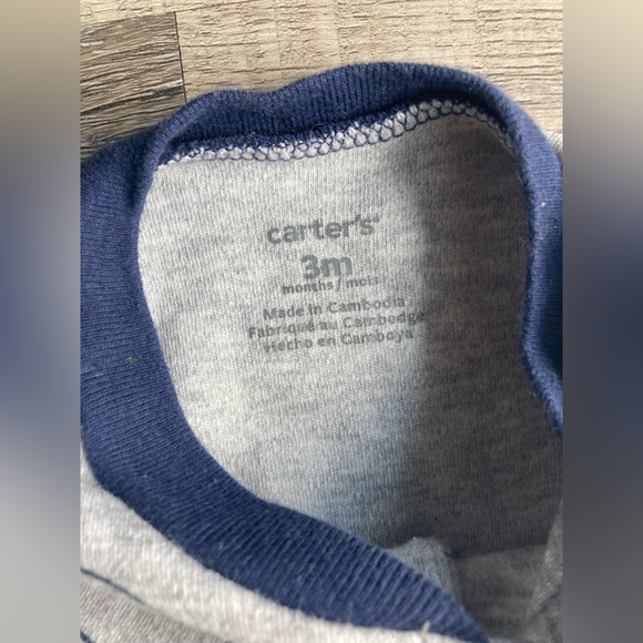 Carters 3 Months 100% Cotton Gray Safari Footie Sleeper - Picture 5 of 7